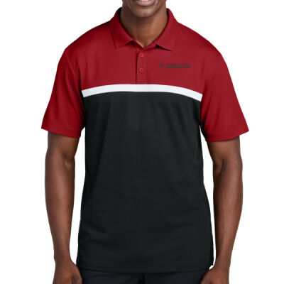 ST741 | Red/Black | Embroidered Strata - UV Micropique Colorblock Polo Thumbnail