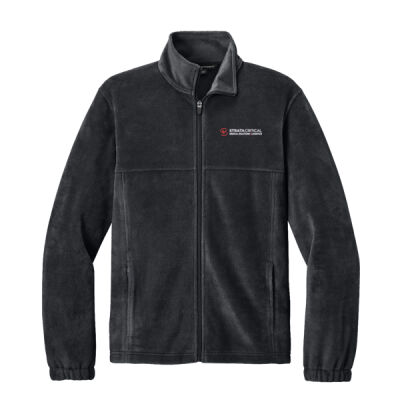 F190 | Black | Embroidered Strata - Plush Fleece Full Zip Jacket Thumbnail