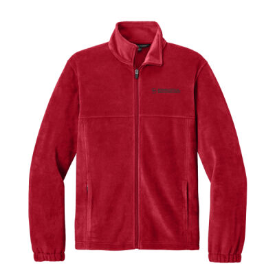 F190 | Red | Embroidered Strata - Plush Fleece Full Zip Jacket Thumbnail