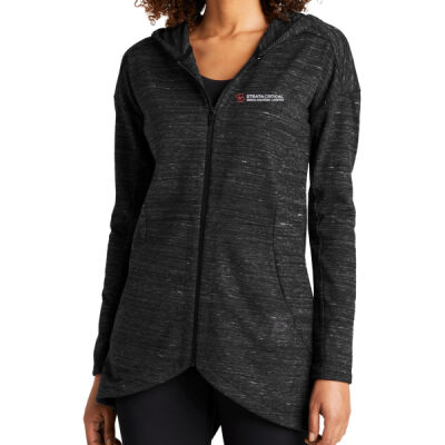 LOG823 | Blacktop Heather | Embroidered Strata - Women's Flux Full Zip Hoodie Thumbnail