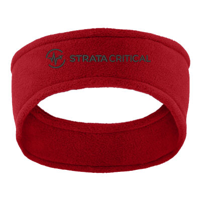 c910 | Red | Embroidered Strata - R Tek ® Stretch Fleece Headband Thumbnail