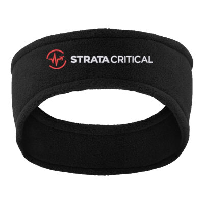 C910 | Black | Embroidered Strata - R Tek ® Stretch Fleece Headband Thumbnail