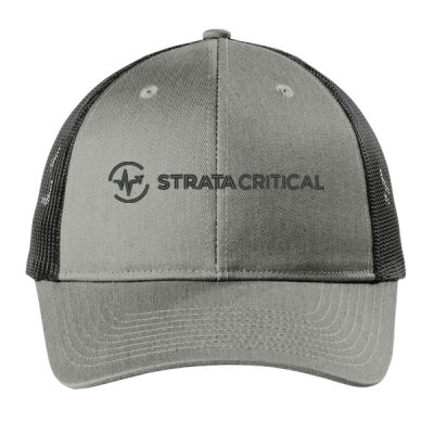 C402LP | Grey/Black | Embroidered Strata - Low Profile Snapback Trucker Cap Thumbnail