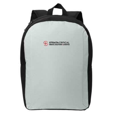 BG231 | Grey/Black | Embroidered Strata - Modern Backpack Thumbnail