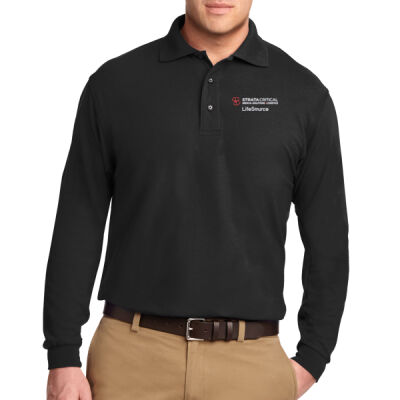K500LS | Black | Embroidered Strata LifeSource - Silk Touch Long Sleeve Polo Thumbnail