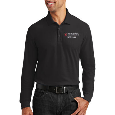 K100LS | Black | Embroidered Strata LifeSource - Long Sleeve Core Classic Pique Polo Thumbnail