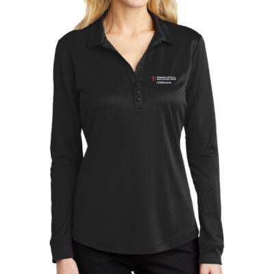 L540LS | Black | Embroidered Strata LifeSource - Women's Silk Touch Performance Long Sleeve Polo Thumbnail