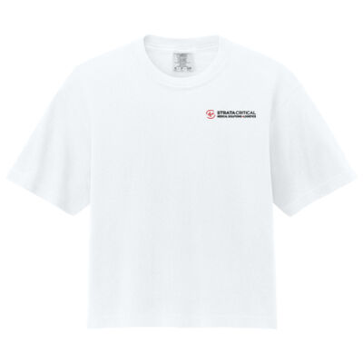 3023CL | White | Embroidered Strata - Women's Heavyweight Boxy Tee Thumbnail